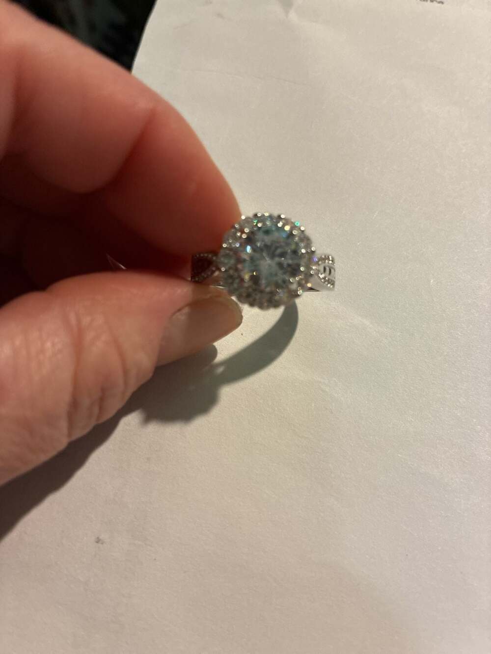 Buy Moissanite Round Cut Engagement Ring In Pave Style